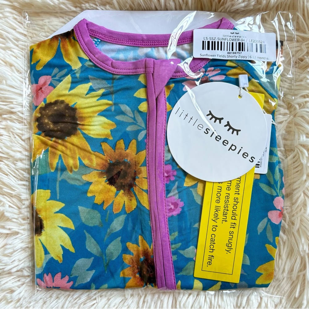 Little Sleepies Sunflower Fields Shorty 6/12 NWT